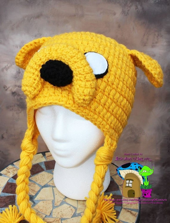 Adventure time inspired jake the dog thick crochet hat any