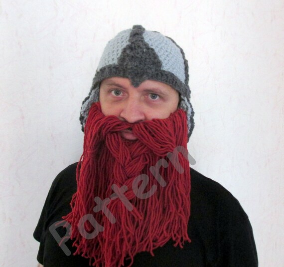 pattern crochet hat viking Pattern hat Viking size adult hat Beard Crochet Crochet pattern