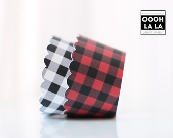 MADE TO ORDER Buffalo Plaid/Check Cupcake Wrappers- Set of 12