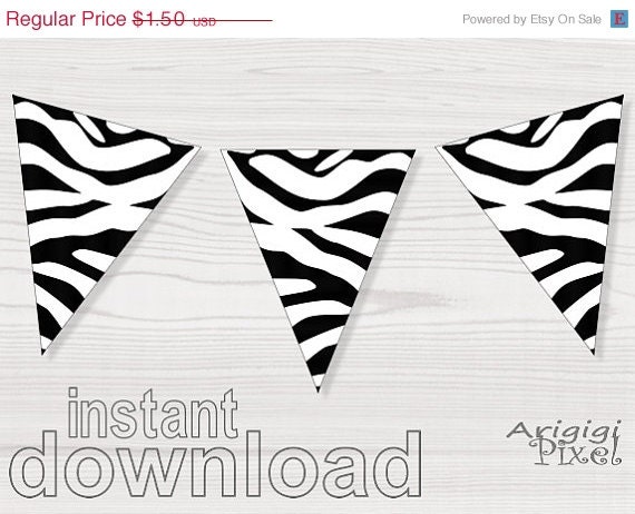 Valentine Sale 50% OFF Printable Banner Party Decoration Zebra Pattern Bachelorette Birthday Cocktail Prom Celebrations DIY Il_570xn