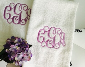 ... MONOGRAM Hand Towel Vin e Monogram New Home Personalized Gift