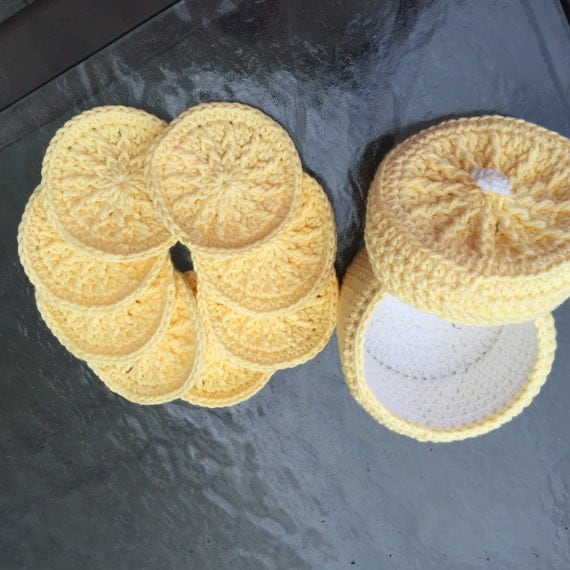 Facial Scrub Pads Yellow by ClishsStitches on Etsy