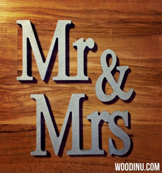 Mr and Mrs Wedding Signs Mr and Mrs Letters Mr by WoodinYouSigns