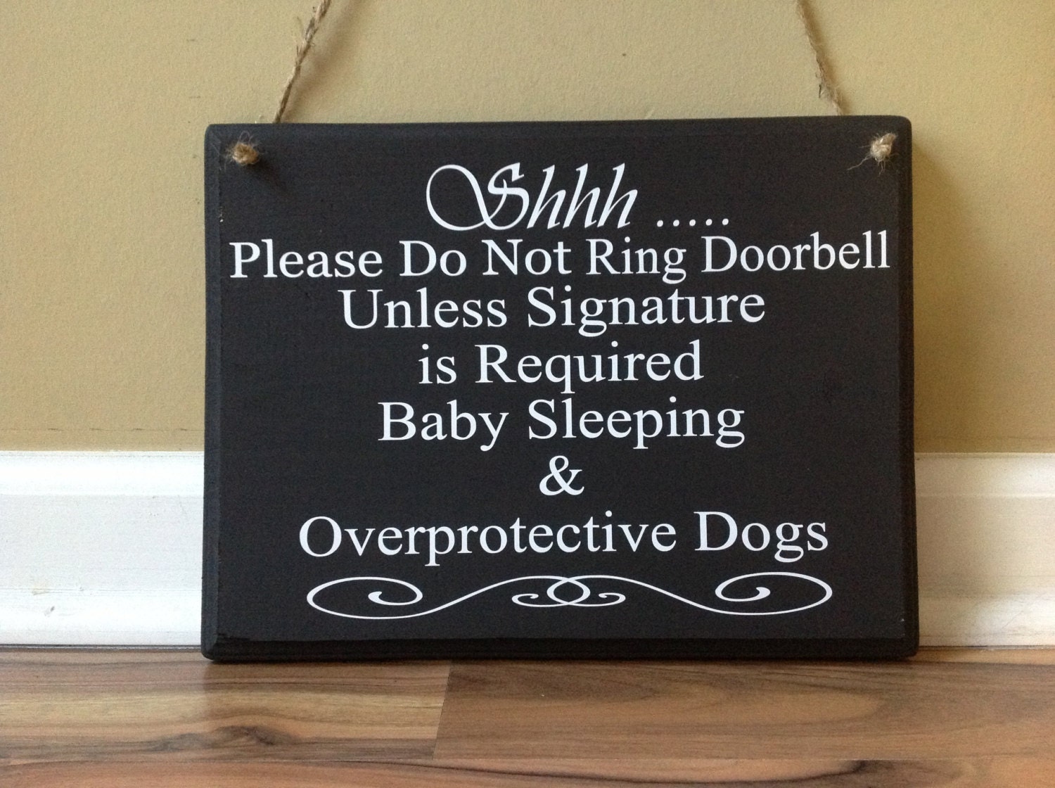 Ring please do not doorbell sleeping baby ship ready door etsy wood sign