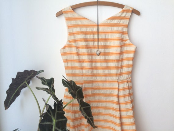 Tangerine Stripe Dress No.007 by amandamossclothing on Etsy