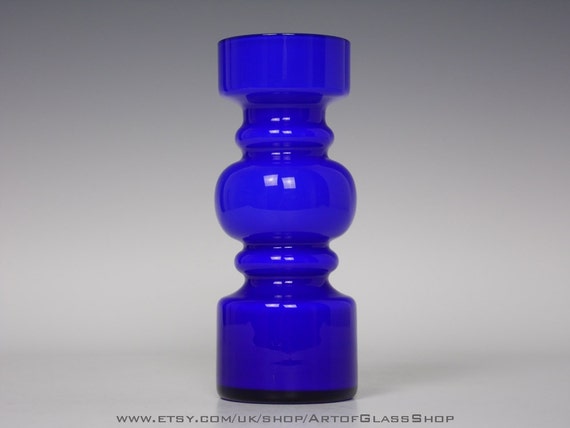 Lindshammar cobalt blue glass vase by ArtofGlassShop on Etsy