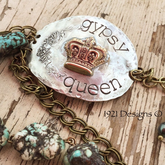 Gypsy Queen hand stamped jewelry vintage flatware and
