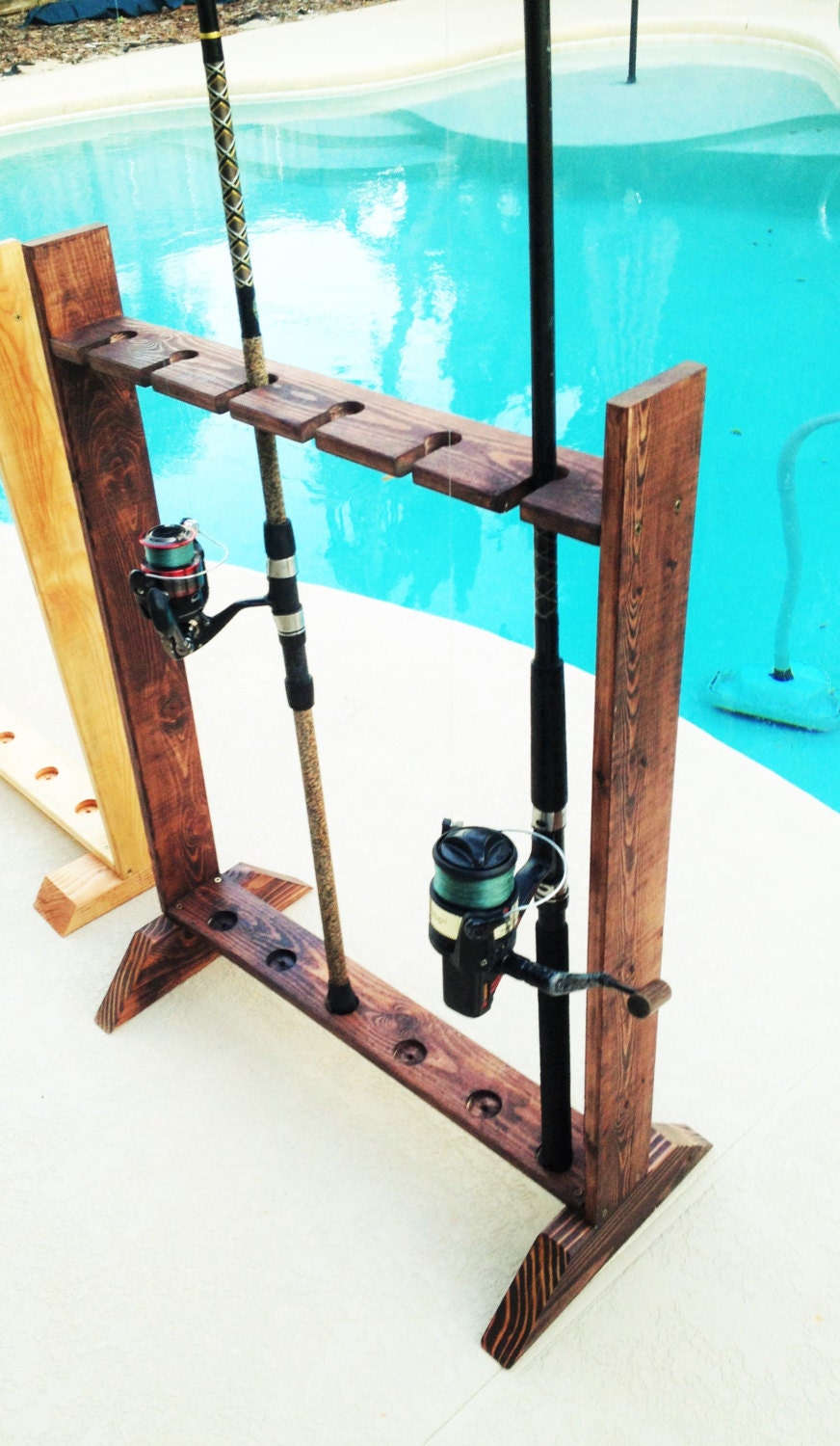 fishing pole rod holder/organizer by fiercesfixins on etsy