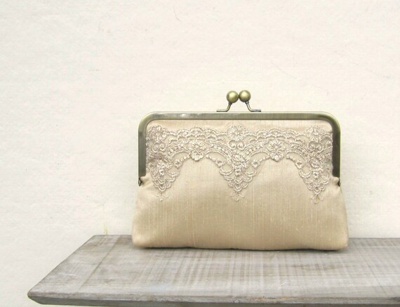 Gold lace clutch, gold bridal clutch, gatsby wedding, wedding purse ...