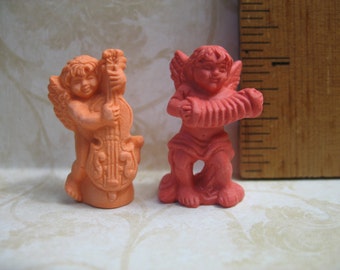 Choir of ANGELS Musicians Putti Cherubs Angel - French Feve Feves Porcelain Doll House Miniatures Y53