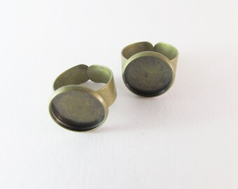 D-00221 - 2 Pad ring base Ant. Bronze 14mm