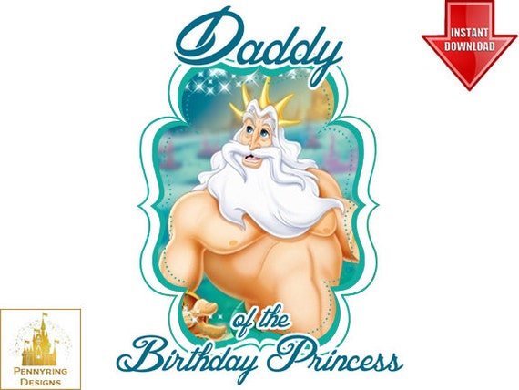 The Little Mermaid Ariel Daddy of the Birthday Girl by Pennyring