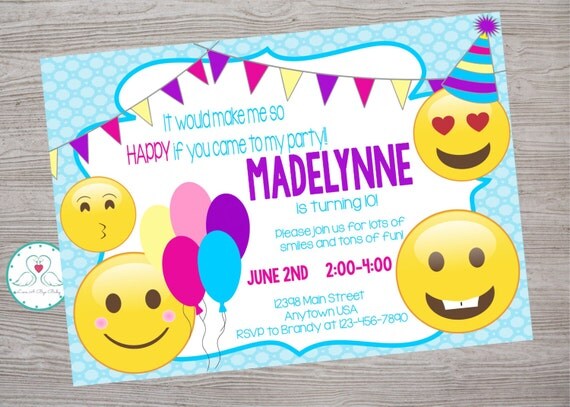 emoji birthday invites