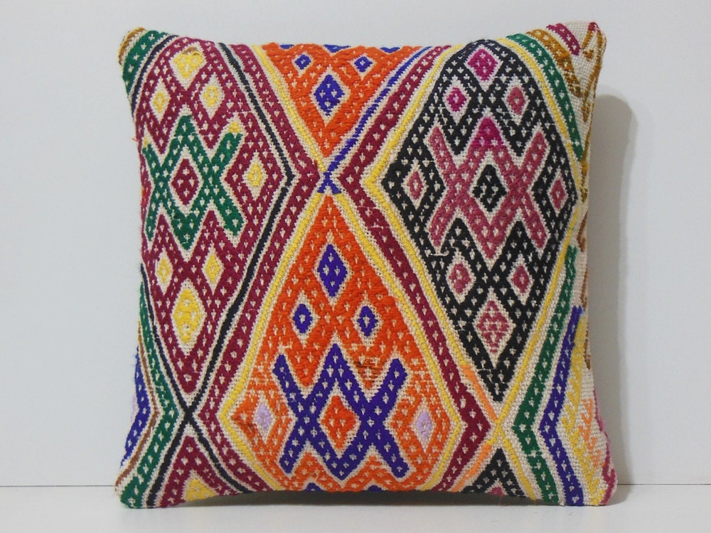 kilim pillow turkish pillow 16x16 DECOLIC by DECOLICKILIMPILLOWS
