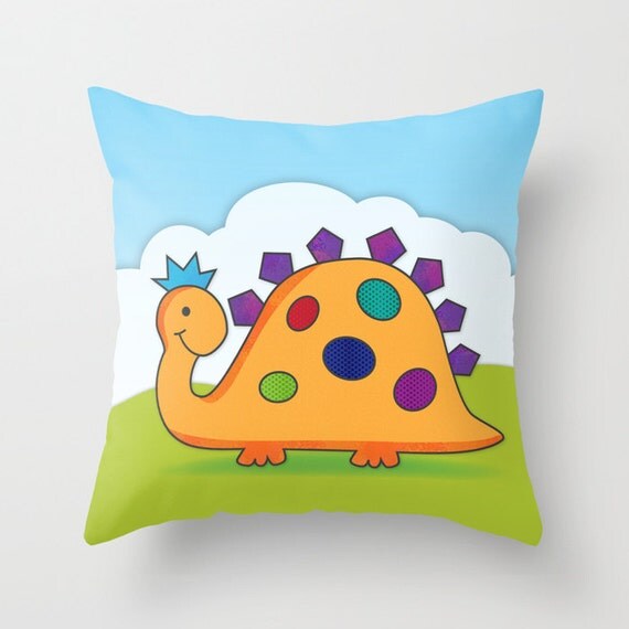 Dinosaur Throw Pillows Children's Decorative by NoondaybyTracey