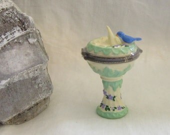 Vintage Abby's Garden Solid Perfume Sundial Birdbath