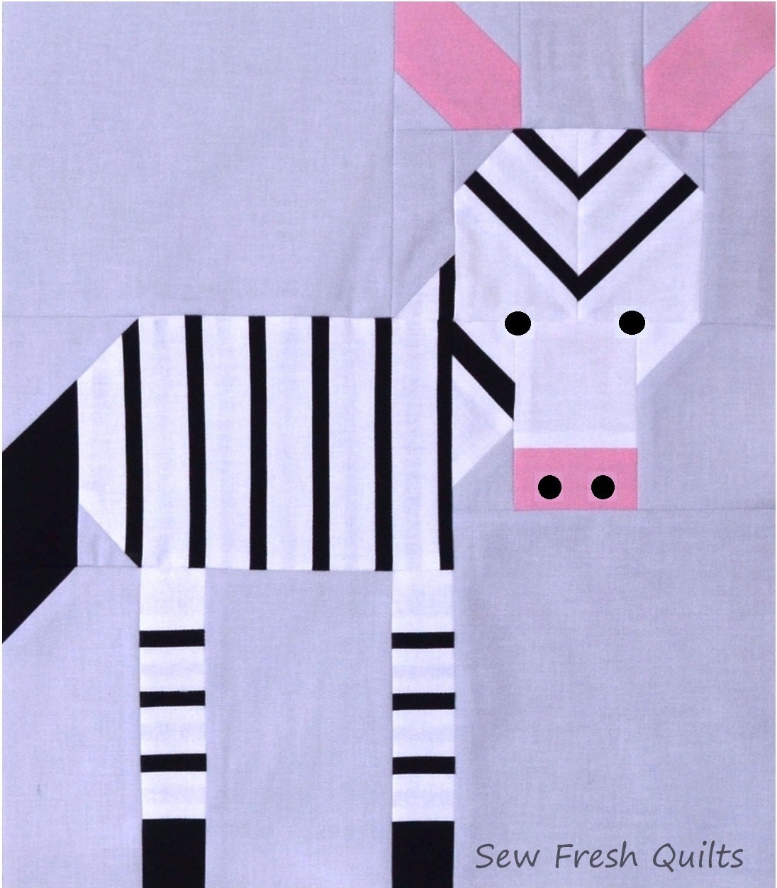 Zebra Quilt Pattern PDF instant download modern patchwork