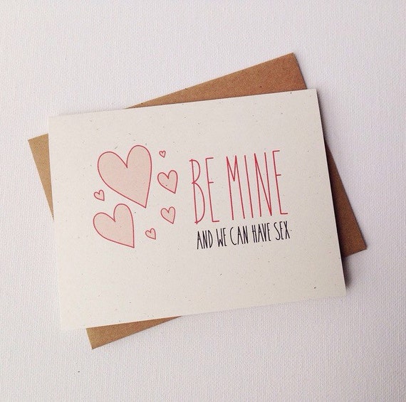 Items Similar To Naughty Valentines Day Card Be Mine -1331