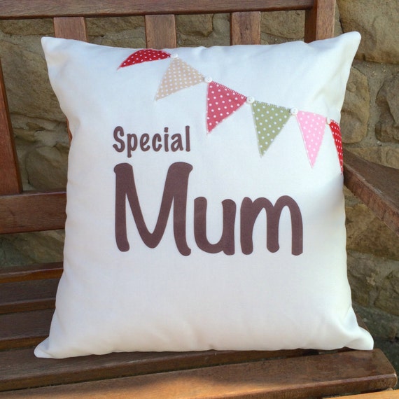 Special Mum Bunting Cushion Personalised Handmade