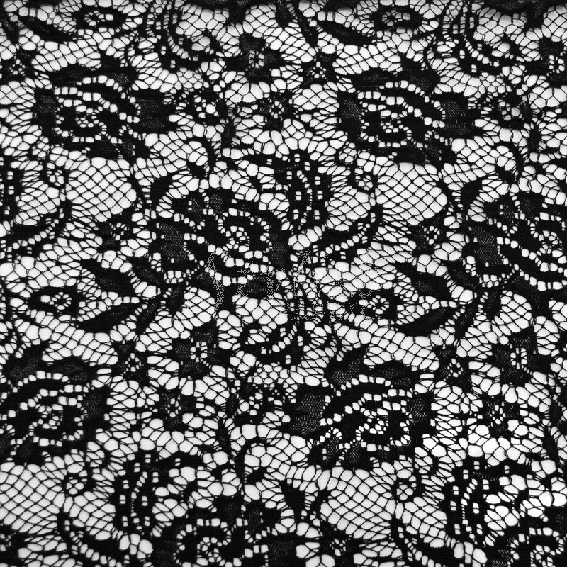 Black Floral Lace Fabric by the yard Juliana Pattern 1