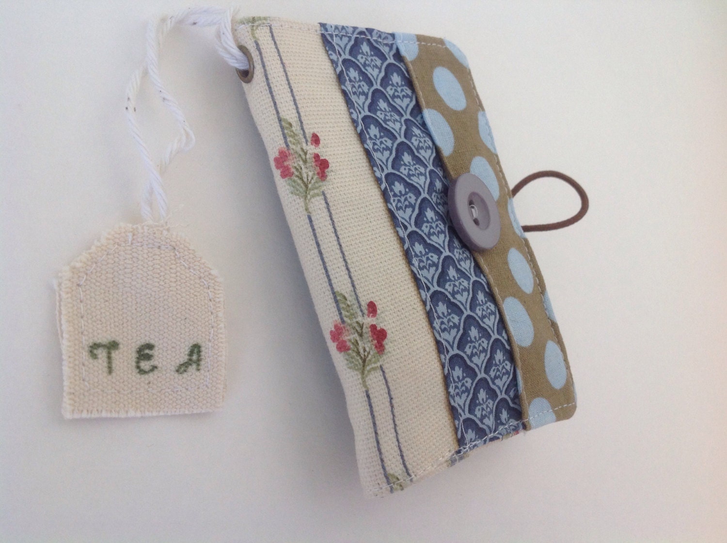 Fabric tea bags holder Tea bag case tea bag carrier patched