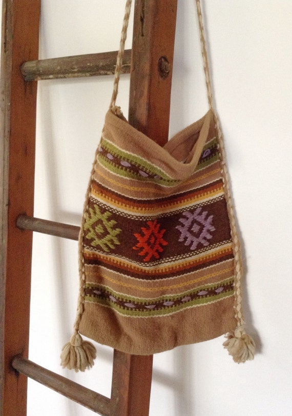 Vintage Aztec Design Boho Hippie Bag