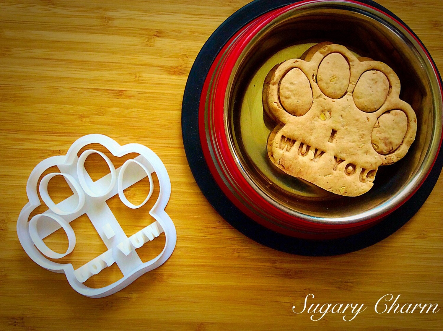 Personalized paw biscuits cookie cutter