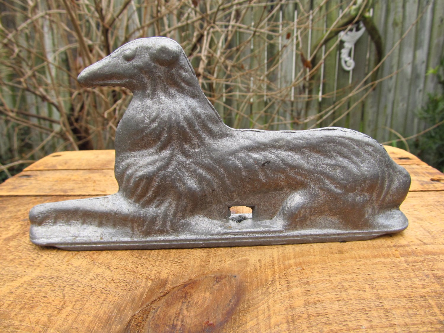 Vintage Aluminum Dog Fence Topper Afghan Borzoi Collie Dog