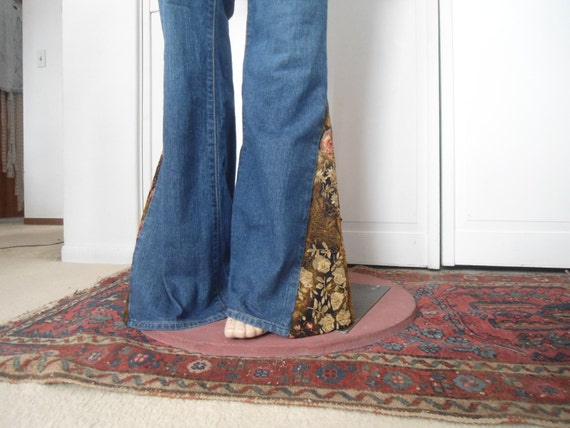 Hippie Bell Bottoms Size 8 Long Womens Elephant Refashioned Blue Jeans ...