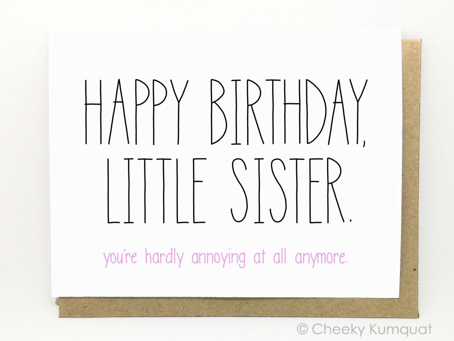 Funny Birthday Card Birthday Card for Sister by CheekyKumquat