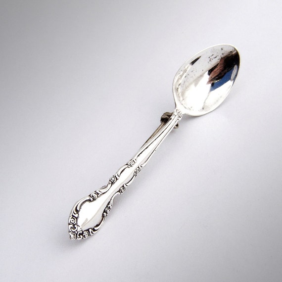 Vintage Sterling Spoon Pin Brooch by BerrysGems on Etsy