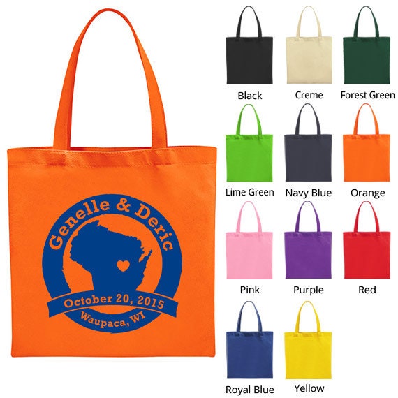 Personalized Tote Bags (Clipart 1127) State of Wisconsin - Wedding ...