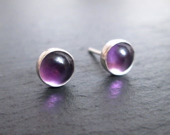 Amethyst Stud Earrings - Amethyst Studs, Gemstone Earrings, Purple Studs, Gift Jewellery, Gifts for Her, Christmas Gift