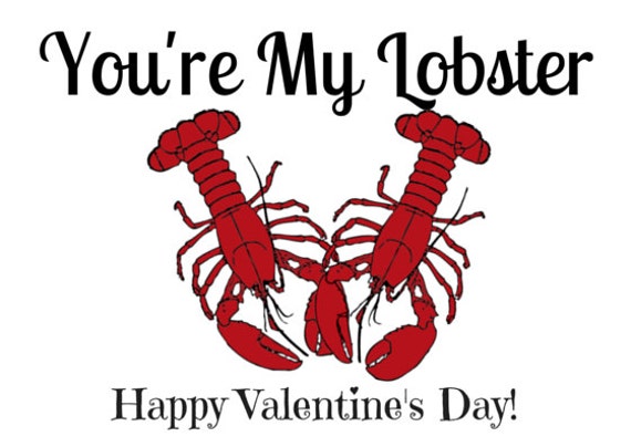 Instant Download!! You're my Lobster Valentine's Day Card