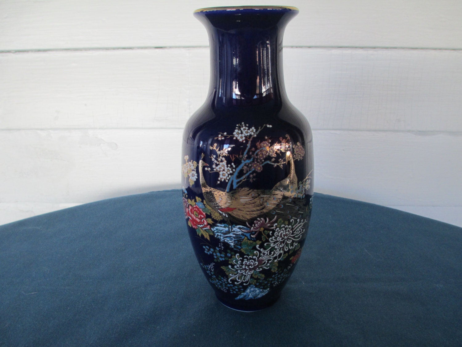 cobalt blue flower vase