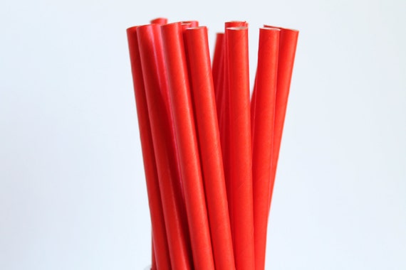 Red Solid Paper Straws-Red Straws-Valentines Day Straws-Party Straws-Wedding Straws-Mason Jar Straws-Shower Straws-Cake Pop Sticks Il_570xn