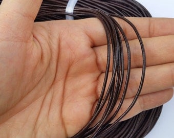 1.5mm Brown Leather Cord, Genuine Leather, Brown Cord, Leather Jewelry Supplies,Brown Leather Cord, 1, 5, 10, 25, 50 Yards