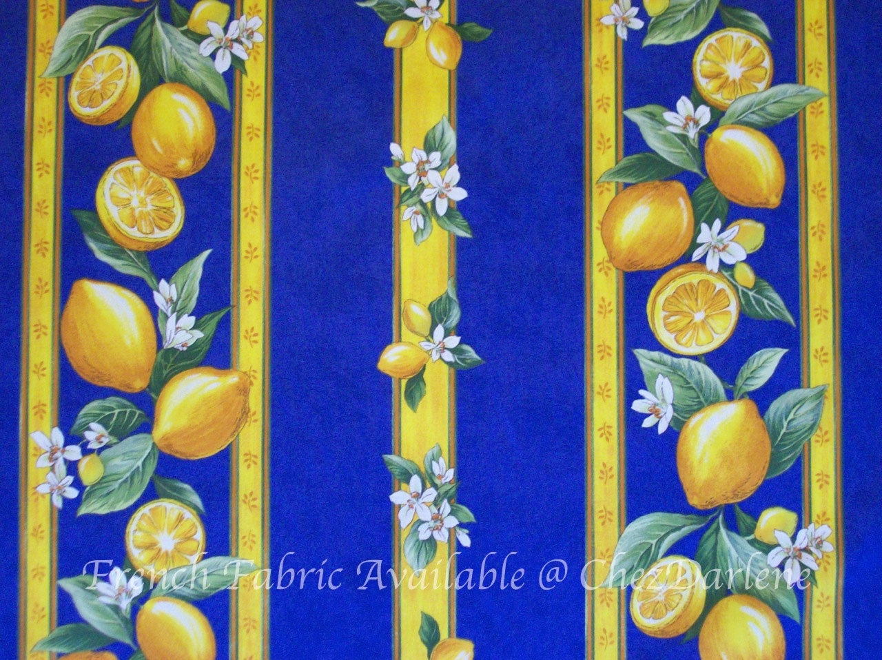 Provence Cotton Fabric French Provencal Lemon Country Cloth