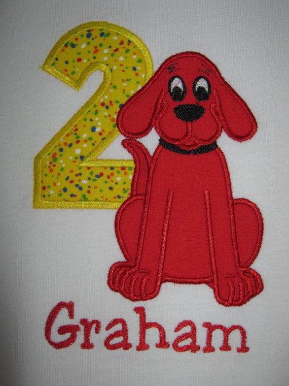Clifford The Big Red Dog Themed Personalized Birthday Shirt