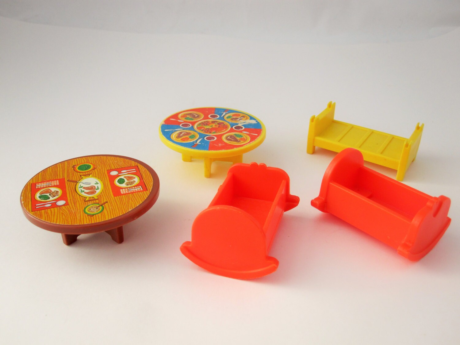 Vintage FisherPrice Bits and Pieces Furniture Extras Two Orange