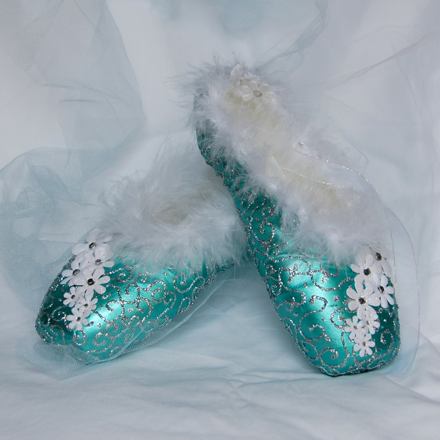 Decorative Hand Painted Pointe Shoes by ThePrimaryPointe on Etsy