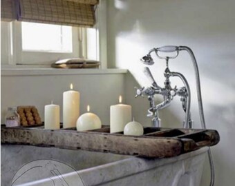 Rustic Bathtub Wood Caddy - Primitive Bathtub Tray -Vintage Tub Tray-Reclaimed Wood Bath Tray- Barn Wood Tub Caddy - Bathroom Decor- Home