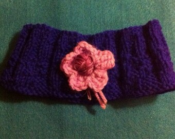 items similar to blue crochet headband with yellow knit headband with crocheted flower hair accessory items similar to blue crochet headband with yellow knit headband with crocheted flower hair accessory