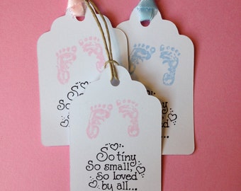 Baby Shower Tags, 12 Tags, Gift Tags, Baby, Favor Tags, Baby Footprints, Baby Shower, Baby Feet, Baby Tags, Baby Girl, Boy Baby, pink, blue
