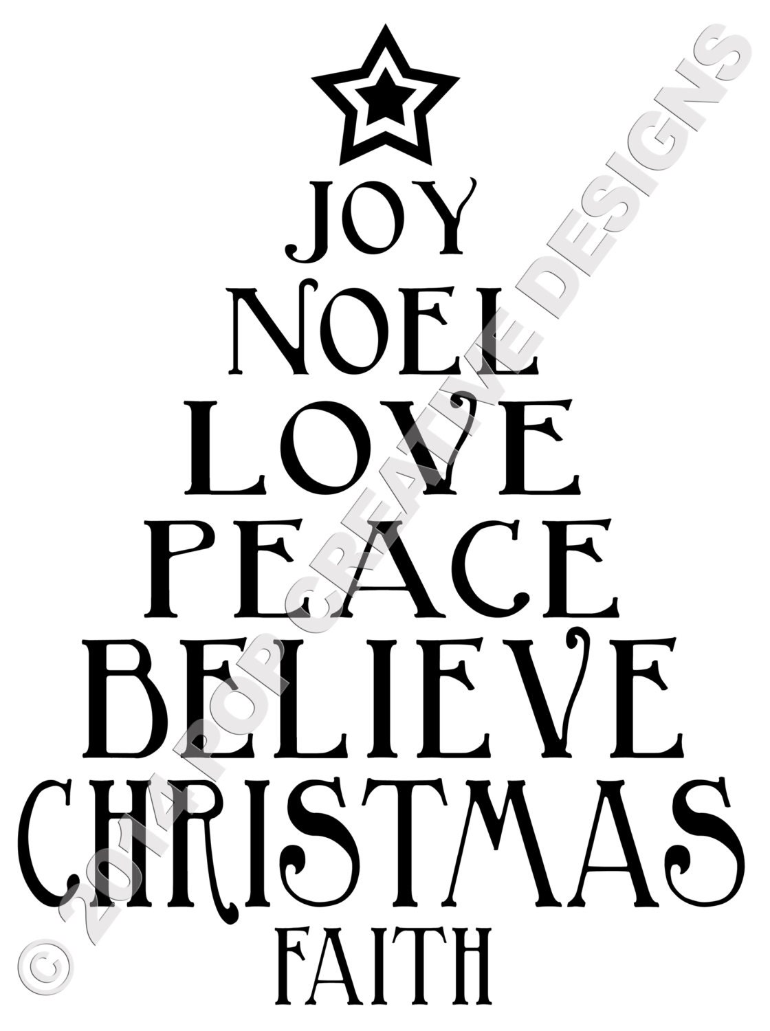 Download Christmas Tree Word Art SVG File by PopCreativeDesigns on Etsy