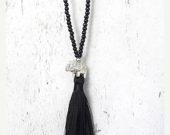 Items similar to Extra Long Necklace with Tassel on Etsy