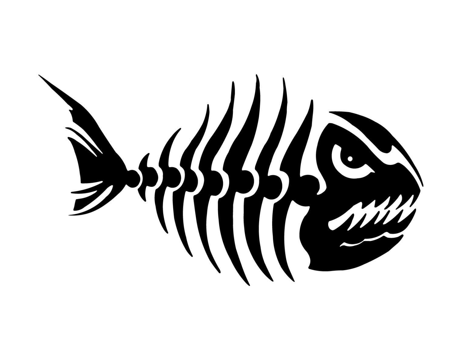 Fish Skeleton Decal Fishing Decal Outdoorsman Fish Sticker