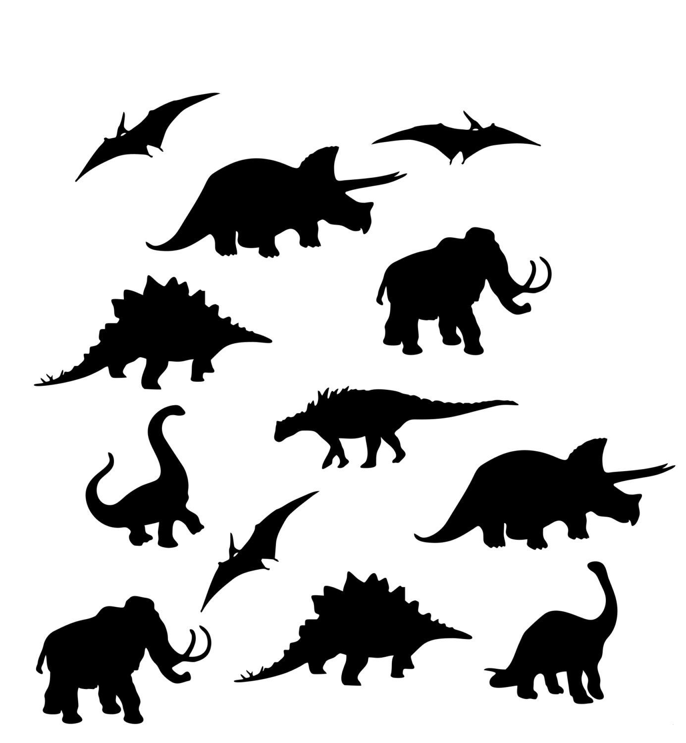 Dinosaur Multi Pack of Vinyl Wall Decals Set of 12 Easier