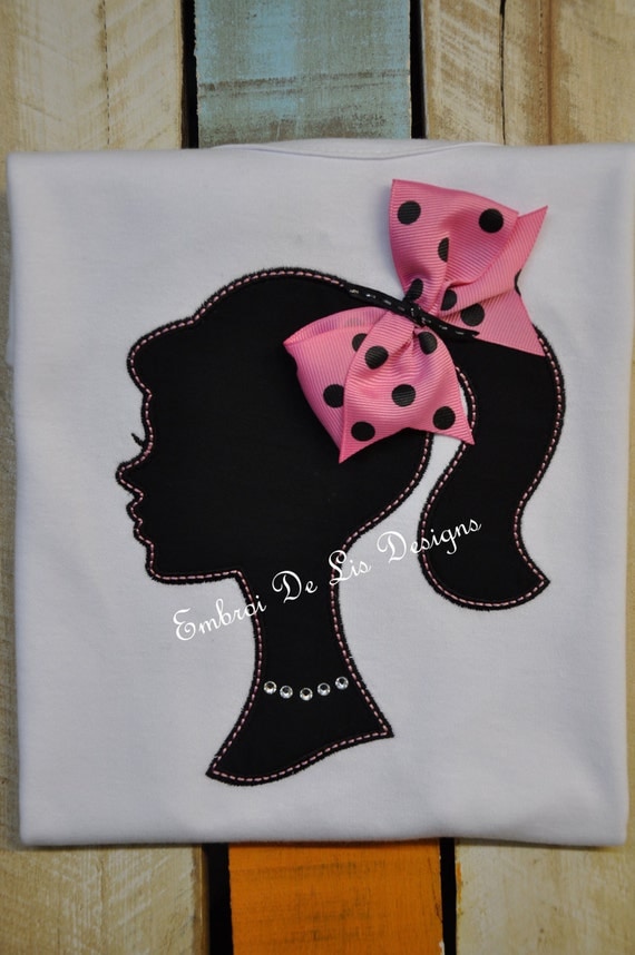 Barbie Silhouette Embroidery Applique by EmbroiDeLisDesigns