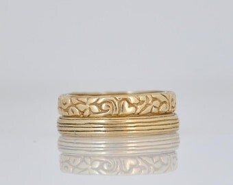 Gold Ring Set , Gold Stacking Rings, Stacking Rings Set , Dainty Gold Band , 14k Gold Stacking Ring , Solid Gold Ring , Set Gold Band